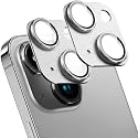 2 Pack Camera Lens Protector for iPhone 14/14 Plus,[Not Easy to Breakn ] AR Tempered Glass Strong Adsorption Metal Camera Cover Screen-Silvery