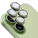 2 Pack Camera Lens Protector for iPhone 17,[Not Easy to Breakn ] AR Tempered Glass Strong Adsorption Metal Camera Cover Screen-Light Green