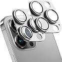 2 Pack Camera Lens Protector for iPhone 13 Pro/13 Pro Max,[Not Easy to Breakn ] AR Tempered Glass Strong Adsorption Metal Camera Cover Screen-Silvery
