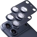 2 Pack Camera Lens Protector for iPhone 17 Pro Max,[Not Easy to Breakn ] AR Tempered Glass Strong Adsorption Metal Camera Cover Screen-Inky blue