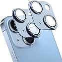 2 Pack Camera Lens Protector for iPhone 14/14 Plus,[Not Easy to Breakn ] AR Tempered Glass Strong Adsorption Metal Camera Cover Screen-blue