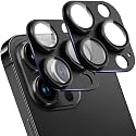2 Pack Camera Lens Protector for iPhone 13 Pro/13 Pro Max,[Not Easy to Breakn ] AR Tempered Glass Strong Adsorption Metal Camera Cover Screen-Black