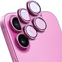 2 Pack Camera Lens Protector for iPhone 16/16 Plus,[Not Easy to Breakn ] AR Tempered Glass Strong Adsorption Metal Camera Cover Screen-Rose red