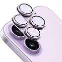 2 Pack Camera Lens Protector for iPhone 17,[Not Easy to Breakn ] AR Tempered Glass Strong Adsorption Metal Camera Cover Screen-Light Purple
