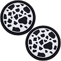 2-Pack Car Cup Coasters – 2.75 Inch Anti-Slip Drink Mats, Universal Auto Holder Insert for Women, Girls, Vehicle Interior Accessories (Cow Print)