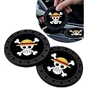 2‑Pack Car Cup Coasters, Suitable for Car Straw Hat Luffy Cup Holder Mats