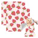 2 Pack Cat Grooming Wrap, L(Within 15lbs) Cat Restraint Wrap for Nail Clipping, Ear Cleaning, and Teeth Brushing, Self-Adherent, Anti-Bite, Anti-Scratch, Pink Strawberry