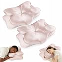 2-Pack Cervical Neck Pillow for for Neck Support,Ergonomic Memory Foam Contour Pillow with Wrinkle-Resistant Silky Satin Fabric Cover,Orthopedic Bed Pillow for Side,Back,Stomach Sleepers,Pink
