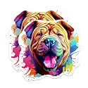 (2 Pack) Chinese Sharpei Dog Breed Stickers - 5 Inches On Longest Side - Choose from Over 100 Dog Breeds - for Cars, Trucks, Skateboards, Laptops - Made in USA - BMCS1827