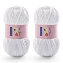 Chunky Chenille Yarn for Crocheting, #6 White Baby Blanket Yarn for Crochet