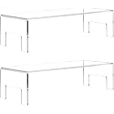 2 Pack Clear Display Risers 4 mm Thick Showcase Stand for Jewelry Dessert Cupcakes Candy Toys Figures and Cosmetics 12 x 5 x 3.3 Inch Arts and Craft