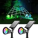 2 Pack Color Change Solar Spotlights Outdoor Waterproof RGB Halloween Decor