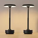 2 Pack Cordless Rechargeable LED Table Lamp, Portable Desk Lamp，Black