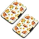2 Pack Credit Card Holder for Women RFID Blocking Wallet, Highland cow