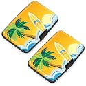 2 Pack Credit Card Holder for Women RFID Blocking Wallet, Tropical Surfing