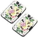 2 Pack Credit Card Holder for Women RFID Blocking Wallet, Artistic Flower