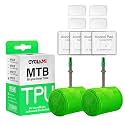 2 Pack CYCLAMI Bike Tire Tube for 700C Road / MTB26/27.5/29 / Gravel, TPU Bike Inner Tube with 45/60/65/80/85mm Presta Valves, Ultra-Light TPU Inner Tube(Include Patch Repair Kits)