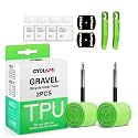 2 Pack CYCLAMI Bike Tire Tube for 700C Road / MTB26/27.5/29 / Gravel, TPU Bike Inner Tube with 45/60/65/80/85mm Presta Valves, Ultra-Light TPU Inner Tube(Include Patch Repair Kits)