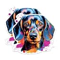(2 Pack) Dachshund Dog Breed Stickers - 5 Inches On Longest Side - Choose from Over 100 Dog Breeds - for Cars, Trucks, Skateboards, Laptops - Made in USA - BMCS1840