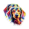 (2 Pack) Dachshund Dog Breed Stickers - 5 Inches On Longest Side - Choose from Over 100 Dog Breeds - for Cars, Trucks, Skateboards, Laptops - Made in USA - BMCS1841