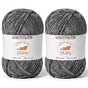 2 Pack Dark Gray Fluffy Velvet Yarn for Crocheting, Chunky Chenille Baby Blanket Yarn for Crochet, Soft Fuzzy Puzzle Yarn for Knitting, (100g/3.53oz Each) Bulky Thick Amigurumi Crochet Yarns