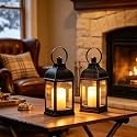 2 Pack Decorative Lantern with flameless LED