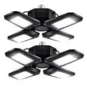 2 Pack Deformable LED Garage Lights - 12000 Lumen 6500K Daylight 120W, Four Leaf Garage Ceiling Lighting…