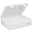 2 Pack Diamond Painting Storage Containers, 96 Slots Plastic Bead Organizer Box and 6 Sheets Labels, Small Embroidery Box for Diamond Painting Accessories, Craft, Seeds, Diamond Dots Storage