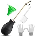 Diatomaceous Earth Powder Duster, 8OZ Garden Powder Applicator Dispenser with Long Metal Tube, Bulb Duster Sprayer for Home Organic Gardening Agricultural Supply (Black,1 Pack)