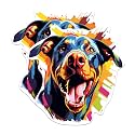 (2 Pack) Doberman Pinscher Dog Breed Stickers - 5 Inches On Longest Side - Choose from Over 100 Dog Breeds - for Cars, Trucks, Skateboards, Laptops - Made in USA - BMCS1848