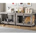 2 Pack Dog Crate Furniture, 38'' Heavy Duty Kennel with Cushion &amp; Wheels