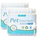 MEDUWEDU 2-Pack Dog Ear Cleaning Cotton Swabs, More Reliable, Safer to Care for Pet Ears, Prevent Accidental Injuries, Suitable for Medium and Large Dogs, Dog Ear Cleaning Kit, L Size, 110 PCS