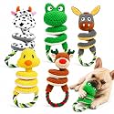 2 Pack Dog Rope Toys, Squeaky Plush Tug and Chew Toys for Medium Large Dogs