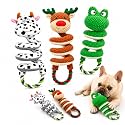 2 Pack Dog Rope Toys, Squeaky Plush Tug and Chew Toys for Medium Large Dogs
