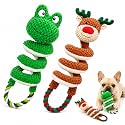 2 Pack Dog Rope Toys, Squeaky Plush Tug and Chew Toys for Medium Large Dogs