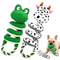 2 Pack Dog Rope Toys, Squeaky Plush Tug and Chew Toys for Medium Large Dogs