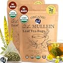 2 Pack of Dr. Lu's Organic Mullein Leaf Tea | Respiratory Support | 60 x 3g Premium Fill Corn Fiber Pyramid Bags (No Plastic, No Nylon)