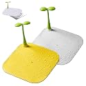 2 Pack Drain Cover, Toilet Floor Anti-Smell Cover, Silicone Bean Sprouts Floor Sink Filter, Sewer Deodorant Cover Silicone Filter Bathroom Hair Catcher, Drainage Net（Yellow+White）