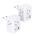 2 Pack European Travel Plug Adapter, International Power Plug Adapter