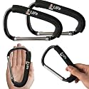 2-Pack Extra-Large 6.7" Stroller Hooks – Heavy-Duty Carabiner Clips for Diaper Bags, Purses & Shopping Bags – Universal Stroller Accessory for Moms & Dads – Black