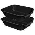 2 Pack Extra Large Dog Litter Box Pan Tray (ABS Material), Low Entry Jumbo Senior Litter Boxes for Multiple Kitten Big Cats, Pet Safe Indoor Dog Potty (Black, 20" L x 15" W)