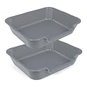 2 Pack Extra Large Dog Litter Box Pan Tray (ABS Material), Low Entry Jumbo Senior Litter Boxes for Multiple Kitten Big Cats, Pet Safe Indoor Dog Potty (Dark Gray, 24" L x 20" W)