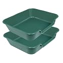 2 Pack Extra Large Dog Litter Box Pan Tray (ABS Material), Low Entry Jumbo Senior Litter Boxes for Multiple Kitten Big Cats, Pet Safe Indoor Dog Potty (Green, 24" L x 20" W)