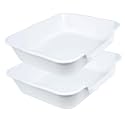 2 Pack Extra Large Dog Litter Box Pan Tray (ABS Material), Low Entry Jumbo Senior Litter Boxes for Multiple Kitten Big Cats, Pet Safe Indoor Dog Potty (White, 24" L x 20" W)
