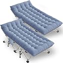 COLMERD 2 Pack Extra Wide Cot XXL Sleeping cots for Adults 79" L x 32" W x 18" H Camping Cot with Comfortable Mattress Camping Cots Include Carry Bag for Adults Vacation Indoor Outdoor