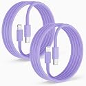 2 Pack Fast Charger Cable, 6ft USB-C to Lightning Cable, MFi Certified, Purple, for iPhone14/13/12/11 Pro Max/Mini/XR/XS, etc.