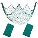 2 Pack Fish Net Decorations, 80x40 Inch Aqua Fishing Net Decor for Party
