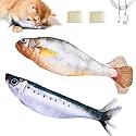 2 Pack Floppy Fish Cat Toys with Catnip, Rechargeable Flopping Fish Toy
