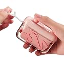 2 Pack Floss Pick Dispenser,Automatic Floss Picks Organizer Refillable Floss Dispenser Without Floss Picks (Pink-A)