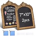 2 Pack Framed Tabletop Chalkboard Sign 7 x 10 in Rustic Frame, Arch